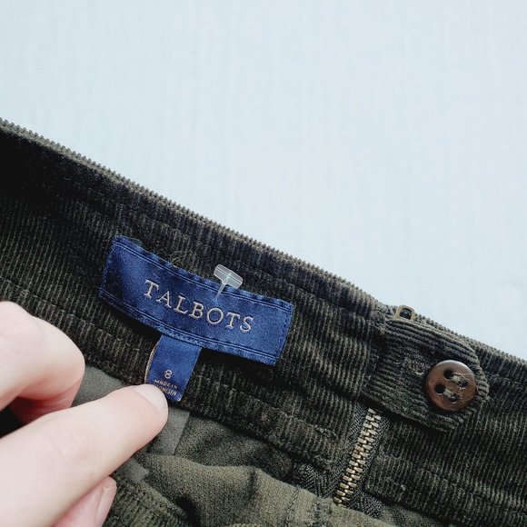 TALBOTS Corduroy Army Green Skirt - Picture 5 of 6